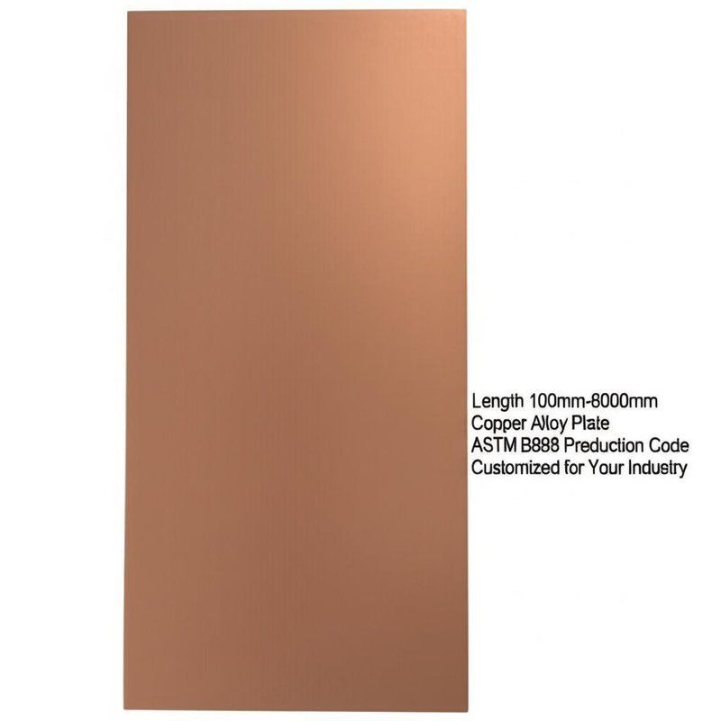 लंबाई 100mm-6000mm तांबा मिश्र धातु प्लेट एएसटीएम बी 898 उत्पादन कोड आपके उद्योग के लिए अनुकूलित